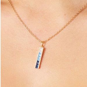 New Vince Camaro Blue Ombré CZ Necklace